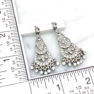 Cherryl's Jewelry - Art Deco Influenced Silvertone Mini Chandeliers Cherryl's Jewelry - Art Deco Influenced Silvertone Mini Chandeliers